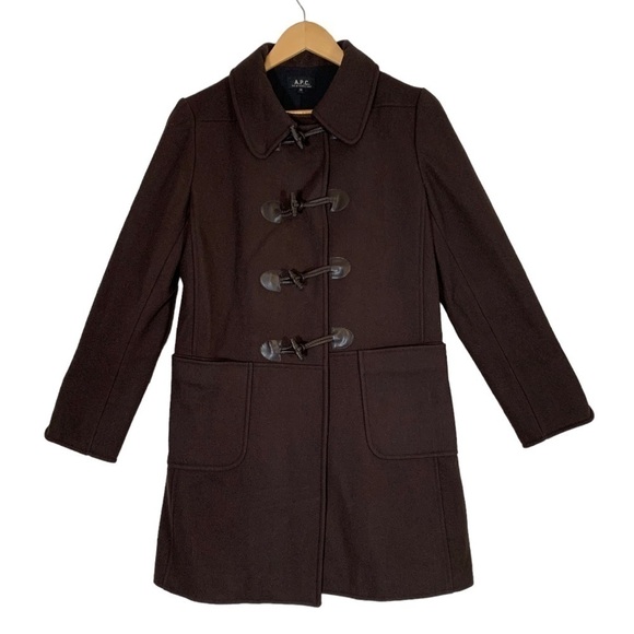A.P.C Duffle Wool Mid Length Pea Coat Jacket Size 38 - Picture 1 of 6